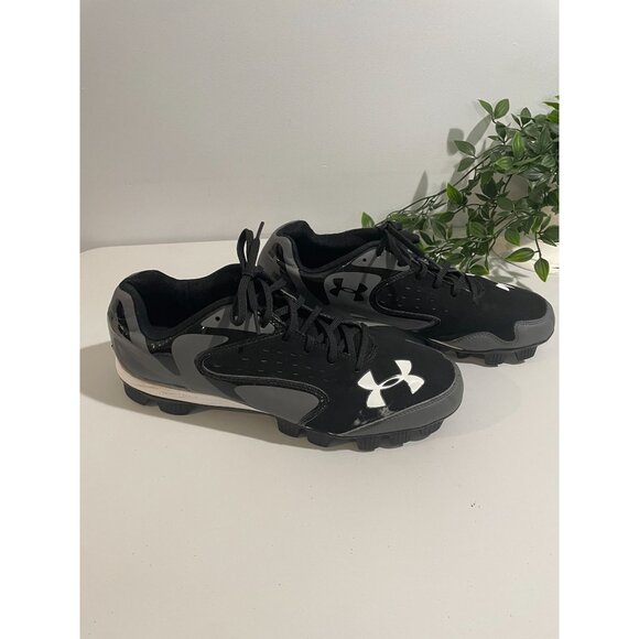Under Armour Mens Black & Gray Cleats Size 9 - Picture 10 of 16